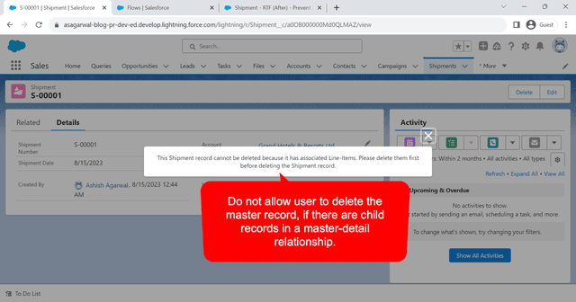 Step by Step Guide to &ldquo;Custom Error&rdquo; in Record-Triggered Flow
